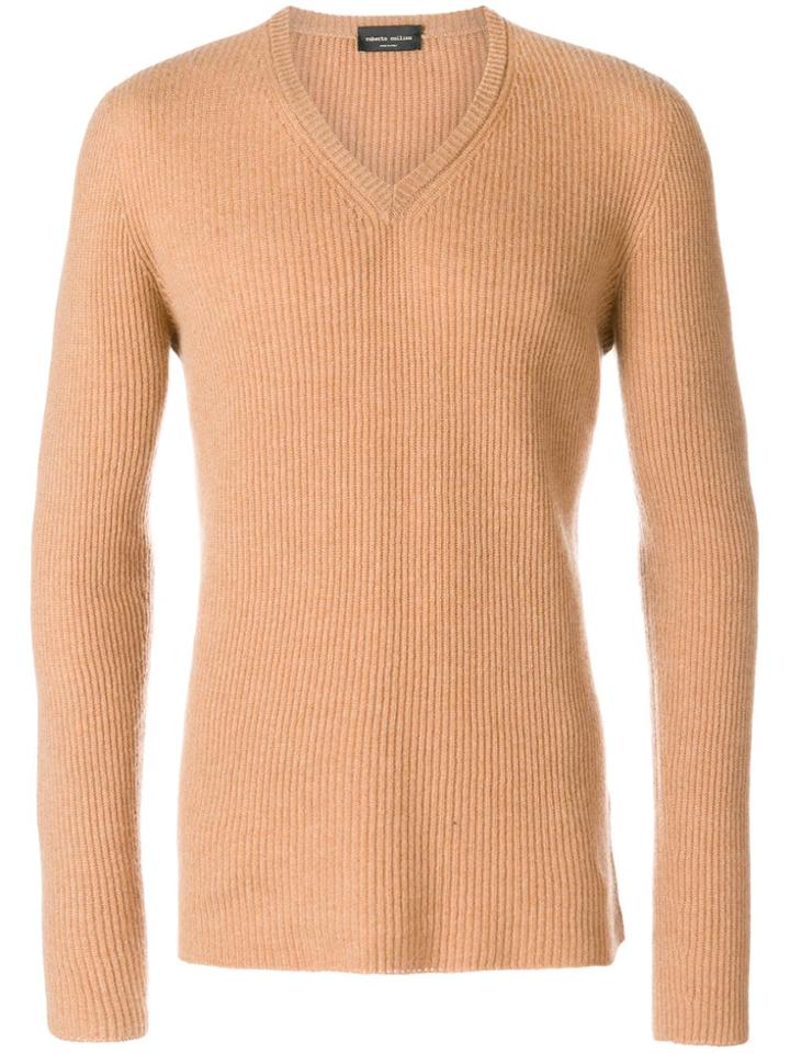 Roberto Collina Cashmere V-neck Sweater - Grey