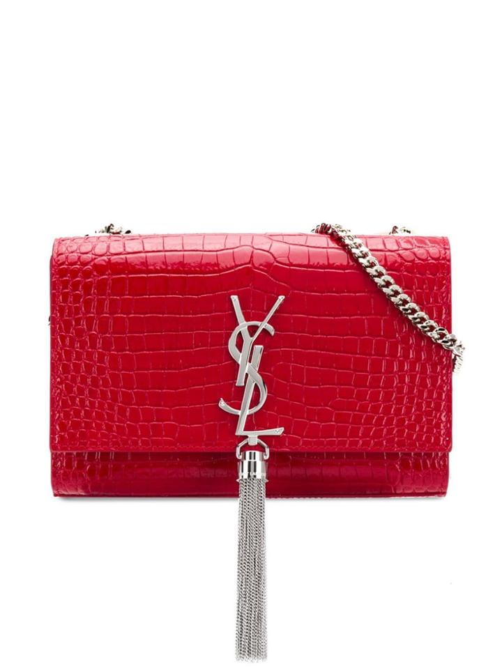 Saint Laurent Kate Tassel Detailed Bag - Red