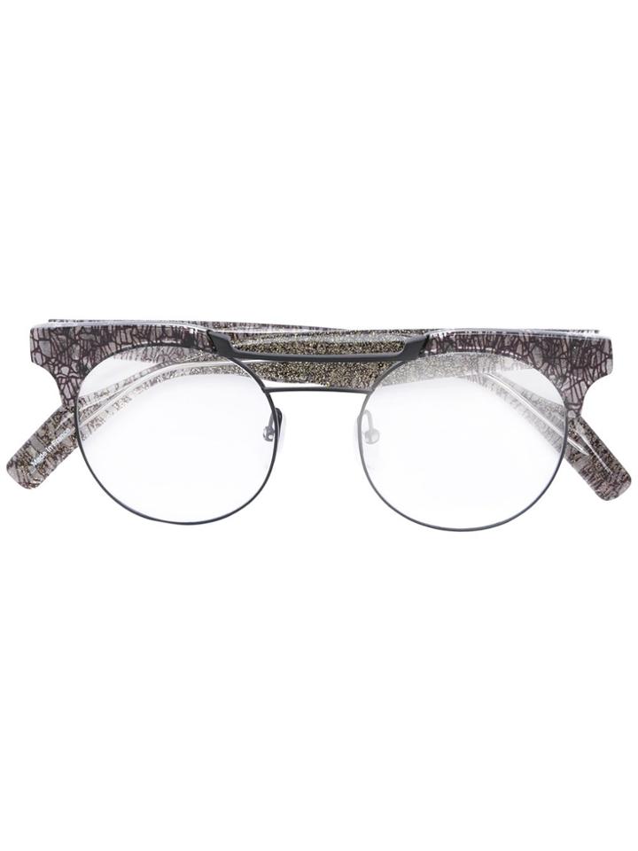 Yohji Yamamoto Round Frame Glasses - Black