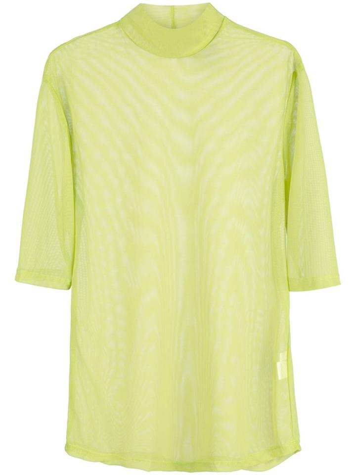 Nomia Sheer Mock Neck Top - Green