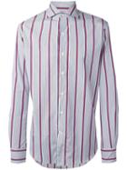 Gabriele Pasini Striped Shirt, Men's, Size: 41, Blue, Cotton