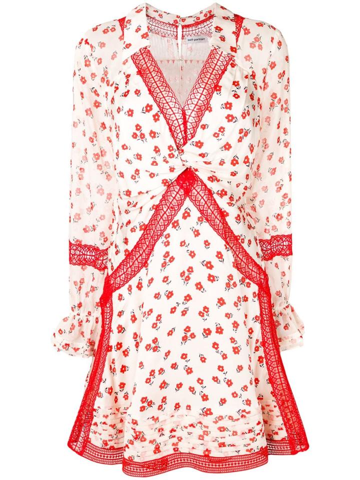 Self-portrait Floral Print Dress - Neutrals