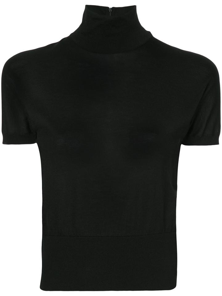 Dolce & Gabbana High Neck Knitted Top - Black