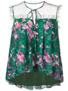 Marchesa Notte Floral Blouse - Green