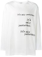 Yohji Yamamoto Slogan Print Long-sleeve Top - White