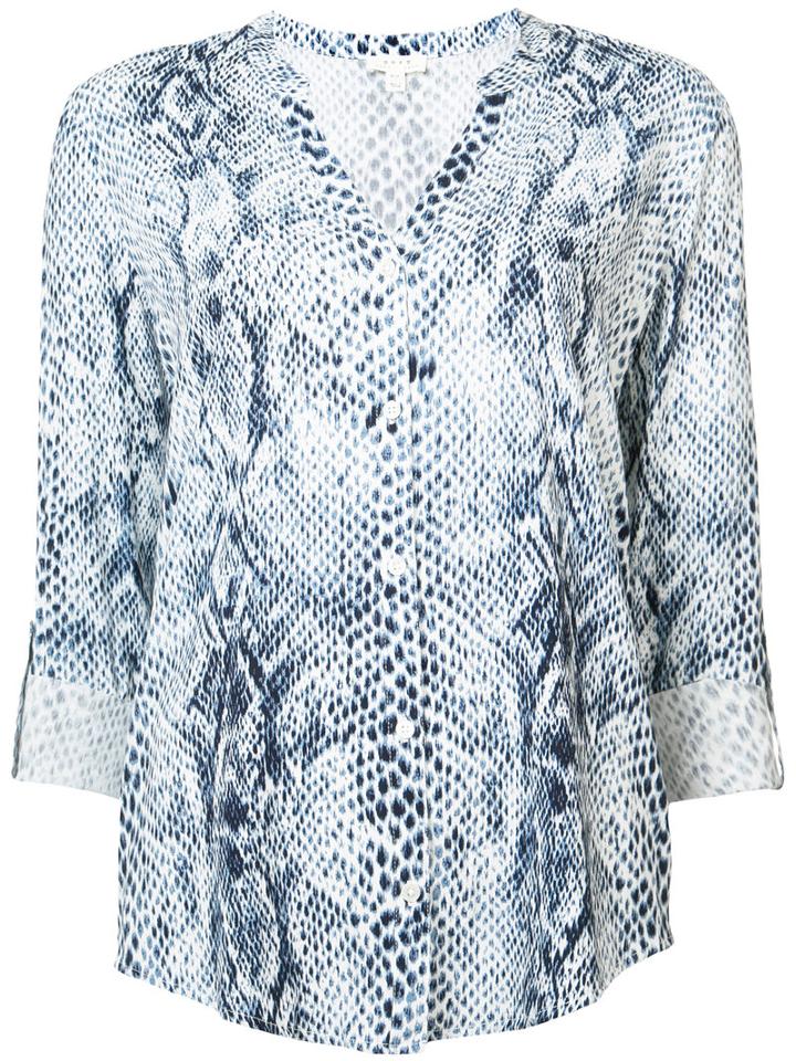 Joie - Snakeskin Print Shirt - Women - Rayon - M, White, Rayon