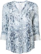 Joie - Snakeskin Print Shirt - Women - Rayon - M, White, Rayon