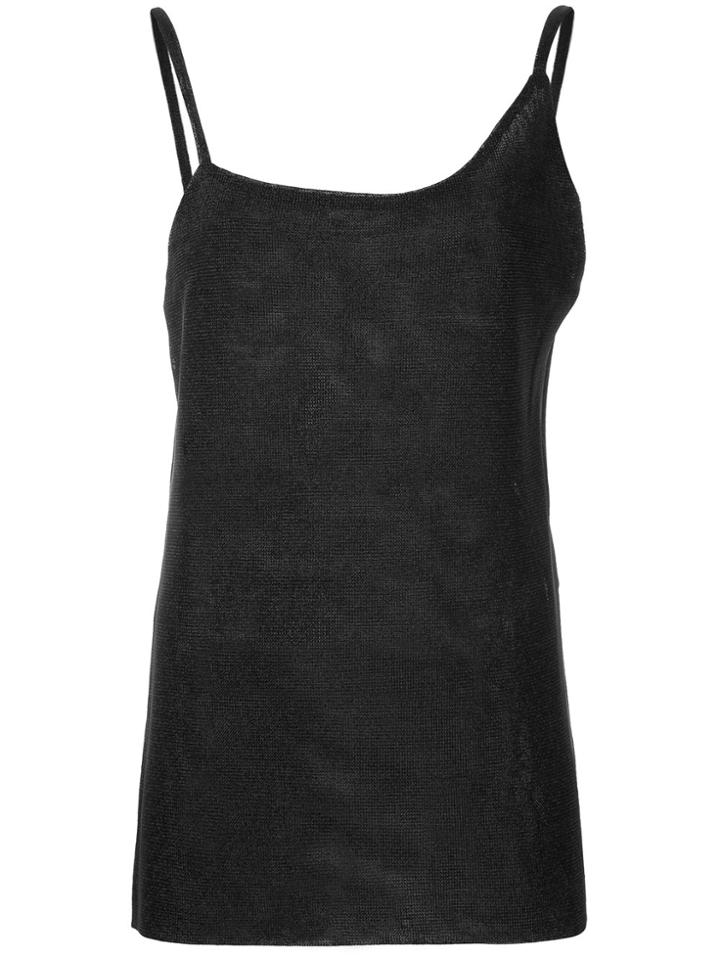 Kacey Devlin Asymmetical Metallic Cami Top - Black