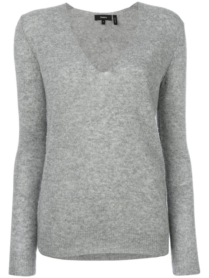 Theory - Cashmere V-neck Jumper - Women - Cashmere - S, Grey, Cashmere