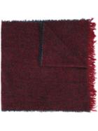 Zanone Frayed Scarf, Men's, Red, Silk/polyamide/cashmere/wool