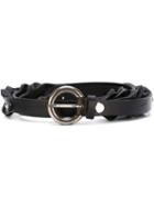 Al Duca D'aosta 1902 Woven Belt With Studding, Men's, Black, Leather