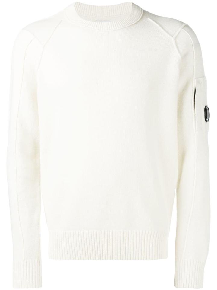 Cp Company Lens Crewneck Jumper - Neutrals