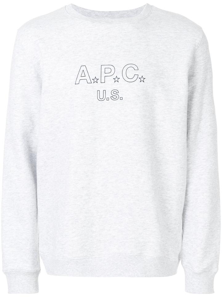A.p.c. Front Print Sewatshirt R - Grey