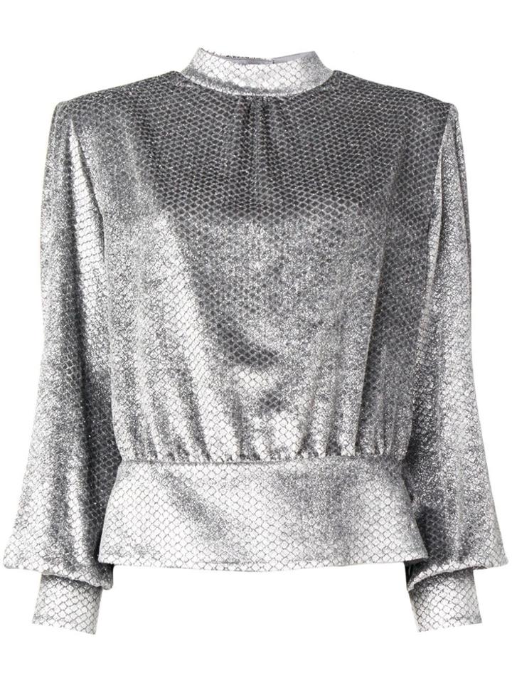 Alberta Ferretti Peplum Top - Grey