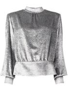 Alberta Ferretti Peplum Top - Grey