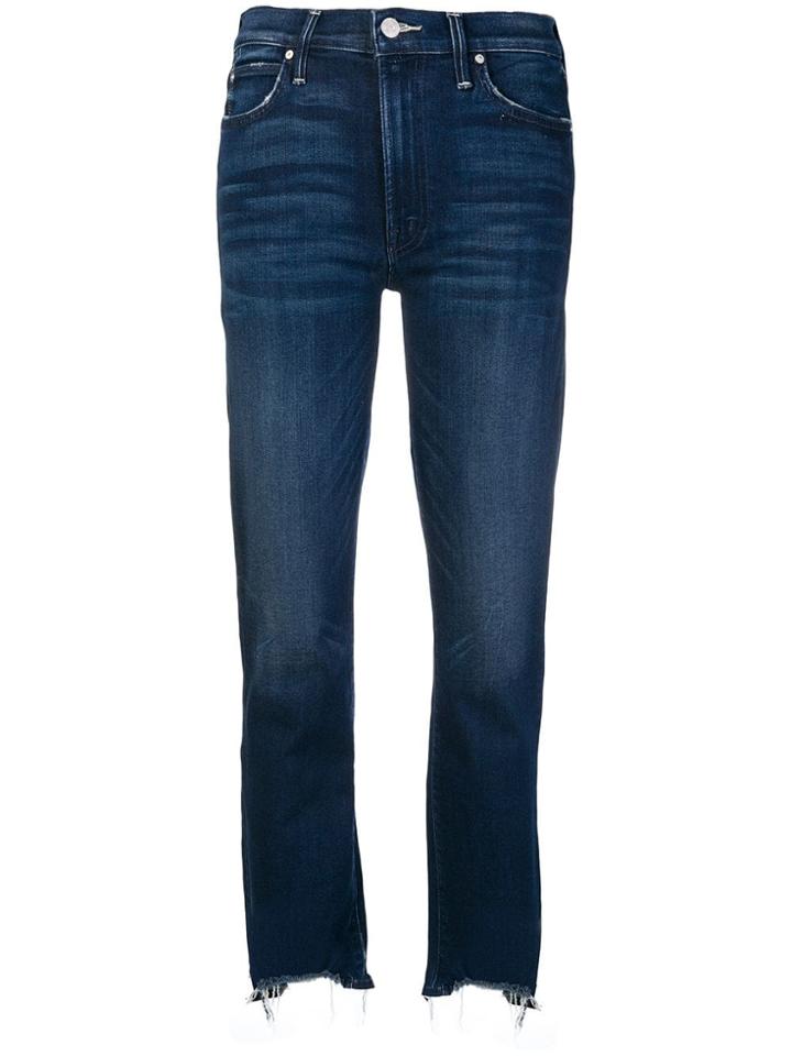 Mother Raw Hem Jeans - Blue