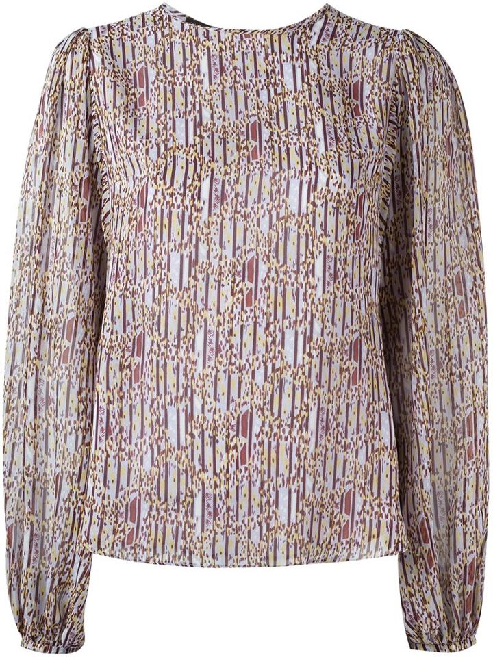 Giambattista Valli Printed Blouse, Women's, Size: 42, Pink/purple, Silk