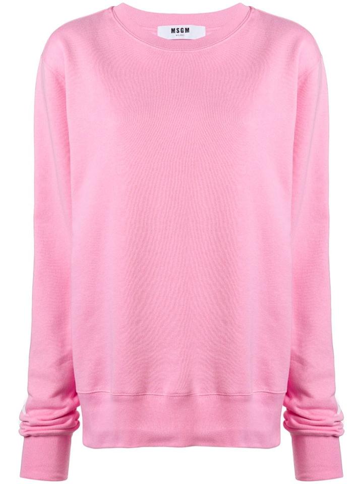 Msgm Oversized Printed Logo Sweatshirt - Pink & Purple