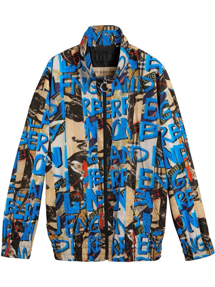 Burberry Graffiti Print Shell Jacket - Multicolour