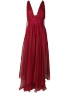 Maria Lucia Hohan Aleja Sheer Long Dress - Red