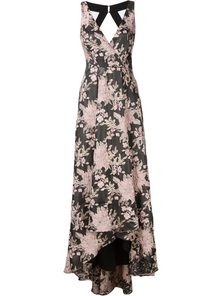 Badgley Mischka Floral Jacquard Dress, Women's, Size: 10, Black, Nylon/polyester