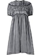Comme Des Garçons Tricot Gingham Print Midi Dress, Women's, Size: Small, White, Silk/polyester