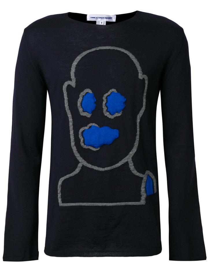 Comme Des Garçons Shirt Sketch Detail Jumper - Blue