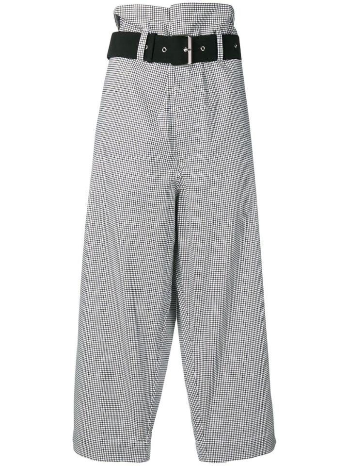 Plan C Patterned Trousers - White