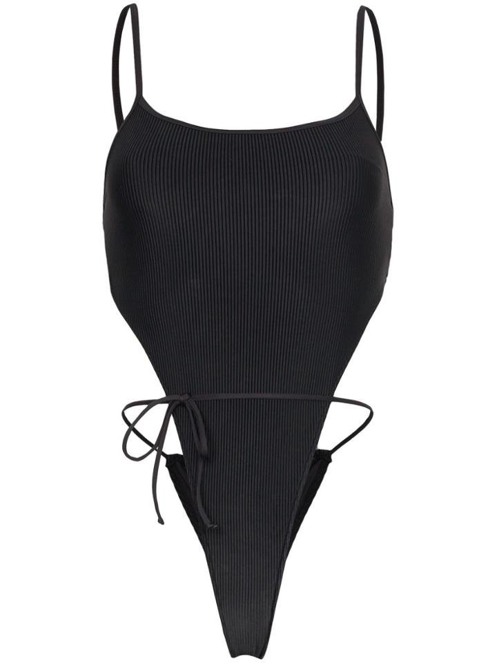 Frankies Bikinis Croft High Leg Swimsuit - Black