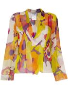 Chanel Vintage Abstract Print Sheer Blouse - Multicolour