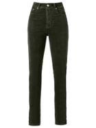 Amapô High Waist Velvet Skinny Trousers - Green
