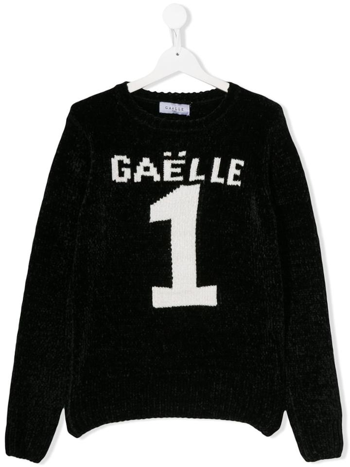 Gaelle Paris Kids Number Print Knitted Jumper - Black