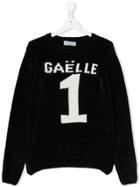 Gaelle Paris Kids Number Print Knitted Jumper - Black