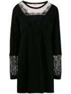 Twin-set Lace Panel Jumper Dress - Black