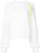 Tibi Lace-up Cropped Jumper - White