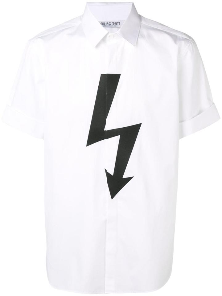 Neil Barrett Lighting Print Shirt - White