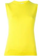 Oscar De La Renta Knitted Tank Top, Women's, Size: Small, Yellow/orange, Virgin Wool