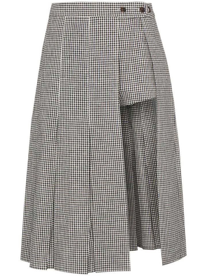 Sandy Liang Uniform Plaid Skort - Black