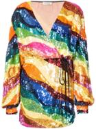 Attico Sequin Wrap Mini Dress - Multicolour
