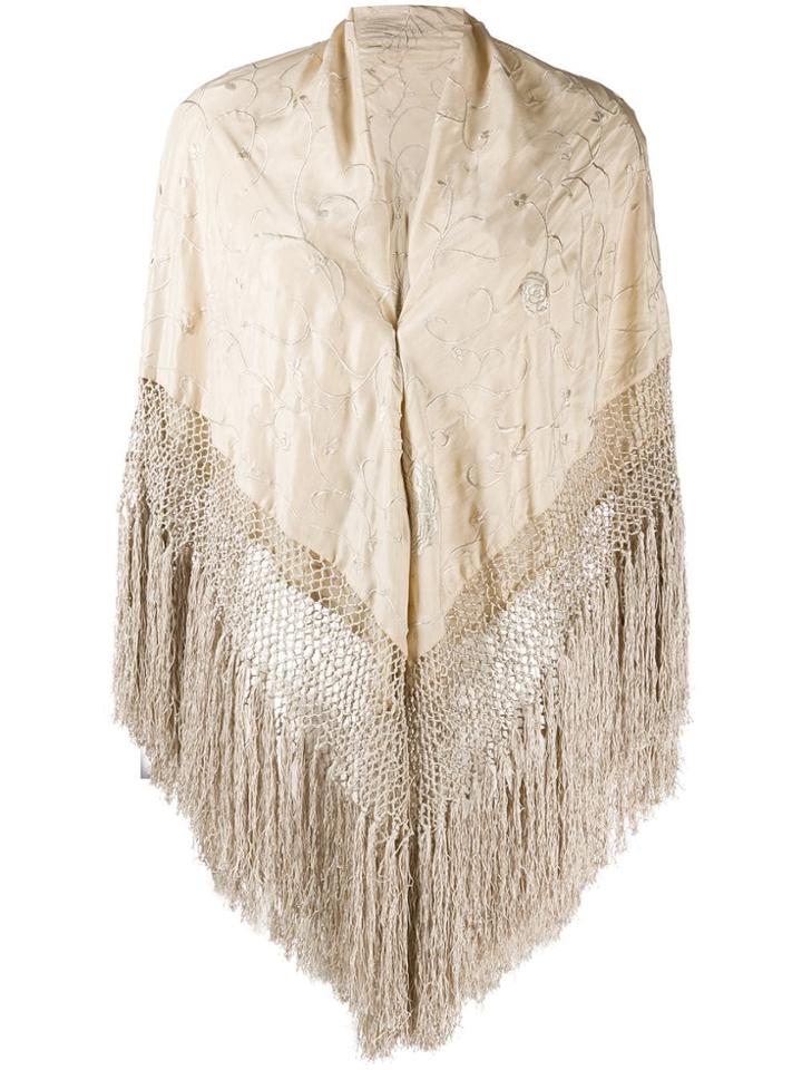 Forte Forte Fringed Cape Scarf - Neutrals