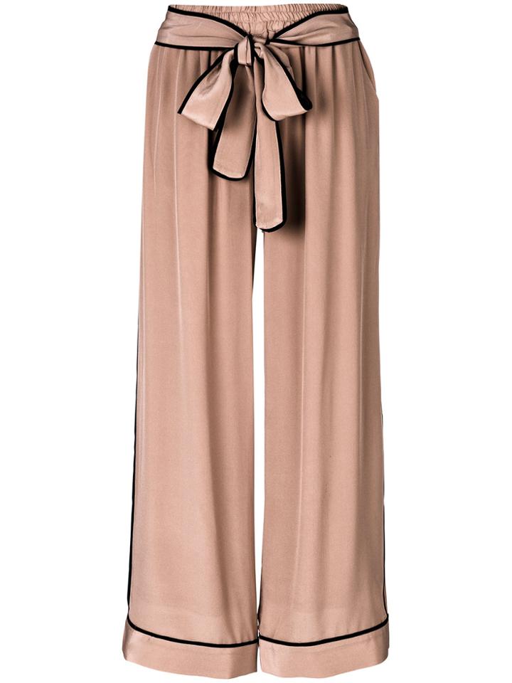 Gold Hawk Wide-leg Tie Pants - Pink & Purple