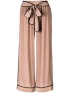 Gold Hawk Wide-leg Tie Pants - Pink & Purple