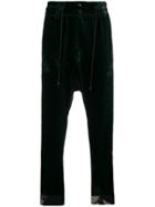 Di Liborio Drop-crotch Velvet Trousers - Green