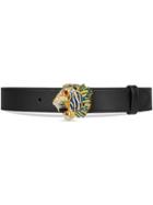 Gucci Cintura In Pelle Con Testa Di Tigre - Black