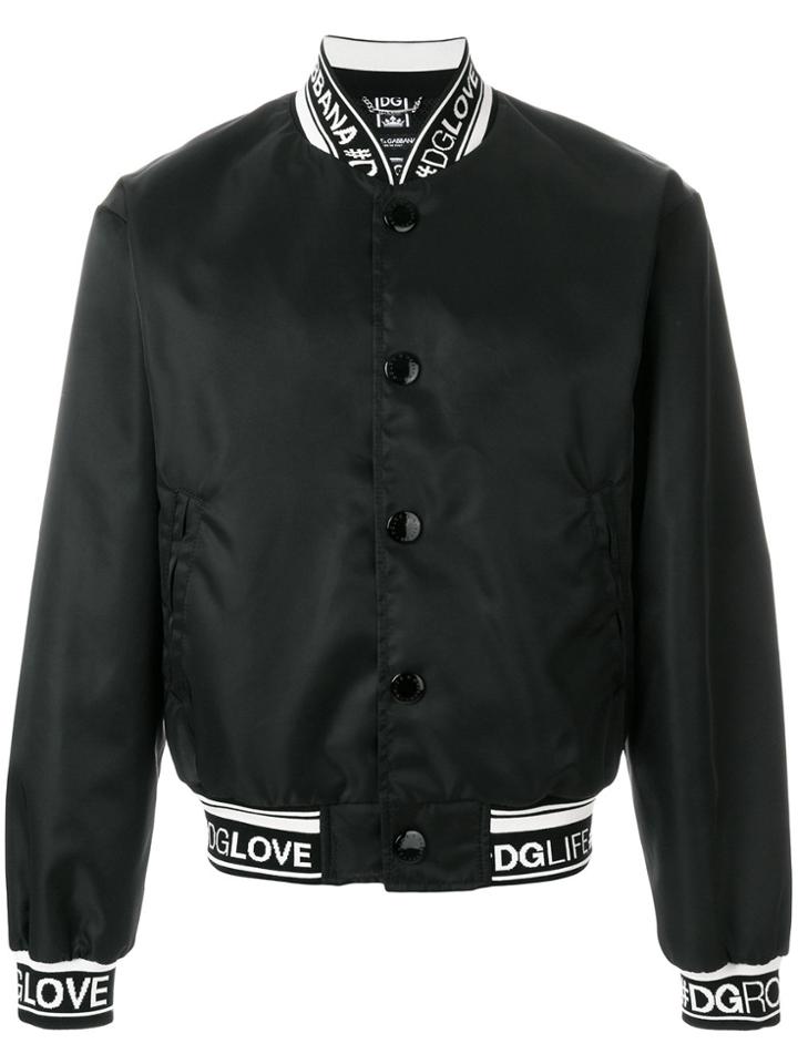 Dolce & Gabbana #dglove Logo Band Bomber Jacket - Black