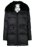Yves Salomon Army Fox Fur Trim Puffer Jacket - Black
