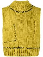 Raf Simons Cropped Knitted Sweater Vest - Yellow & Orange