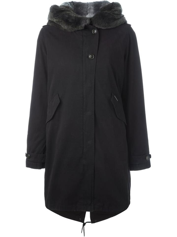 Woolrich Detachable Rabbit Fur Hood Parka, Women's, Size: Large, Black, Polyester/rabbit Fur