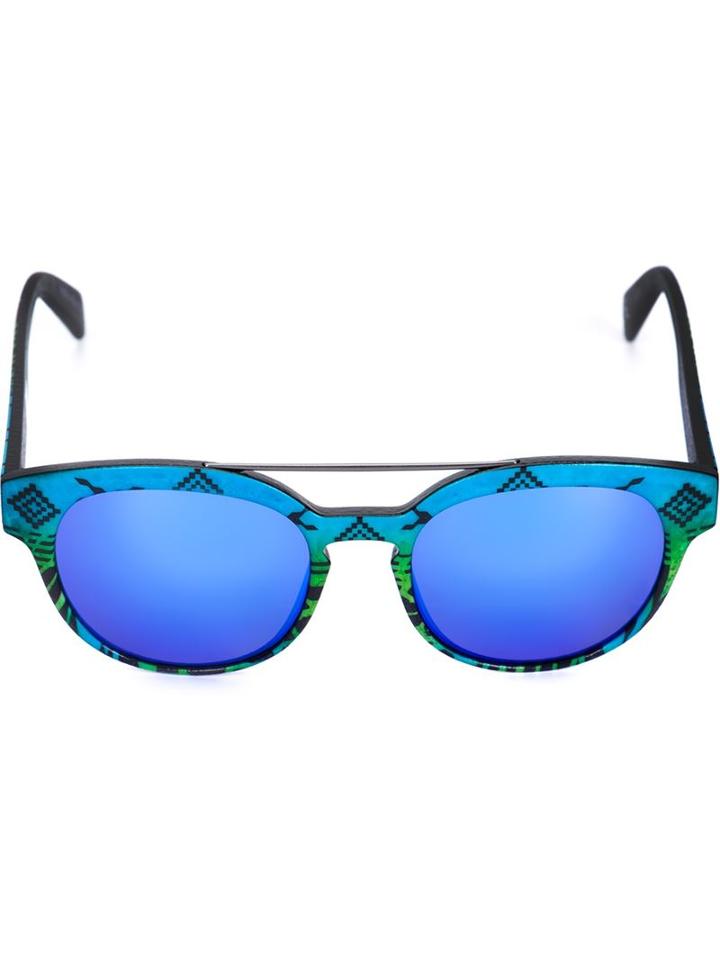 Italia Independent Aztec Print Sunglasses, Adult Unisex, Blue, Plastic