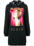 Philipp Plein X Playboy Printed Hooded Dress - Black